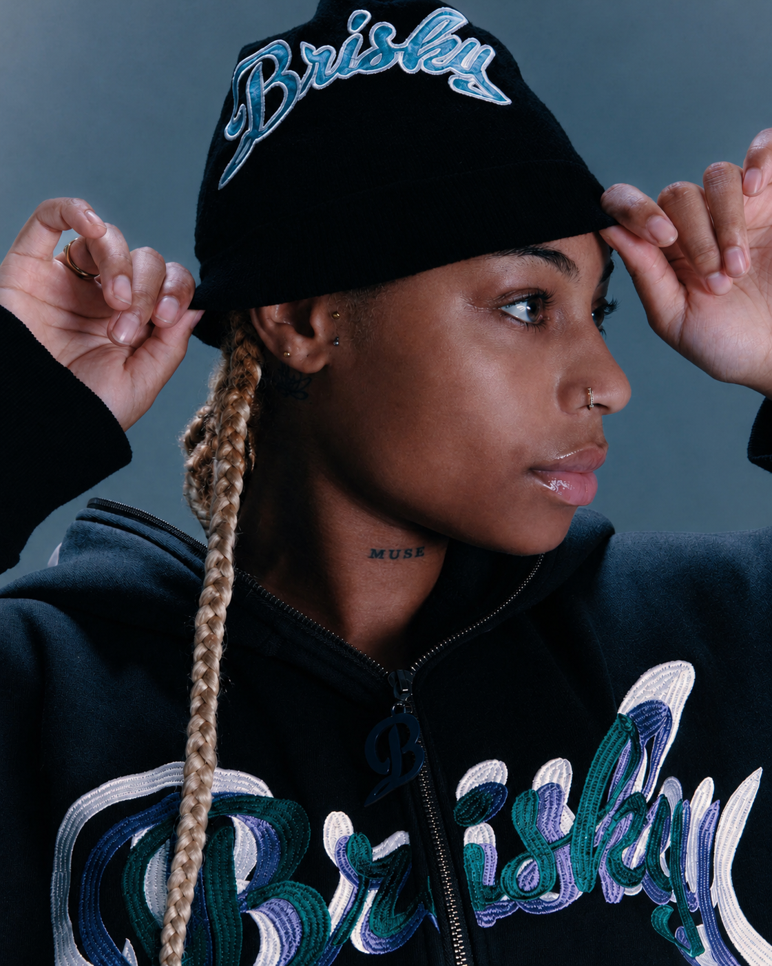 Brisky Denim Skull Cap
