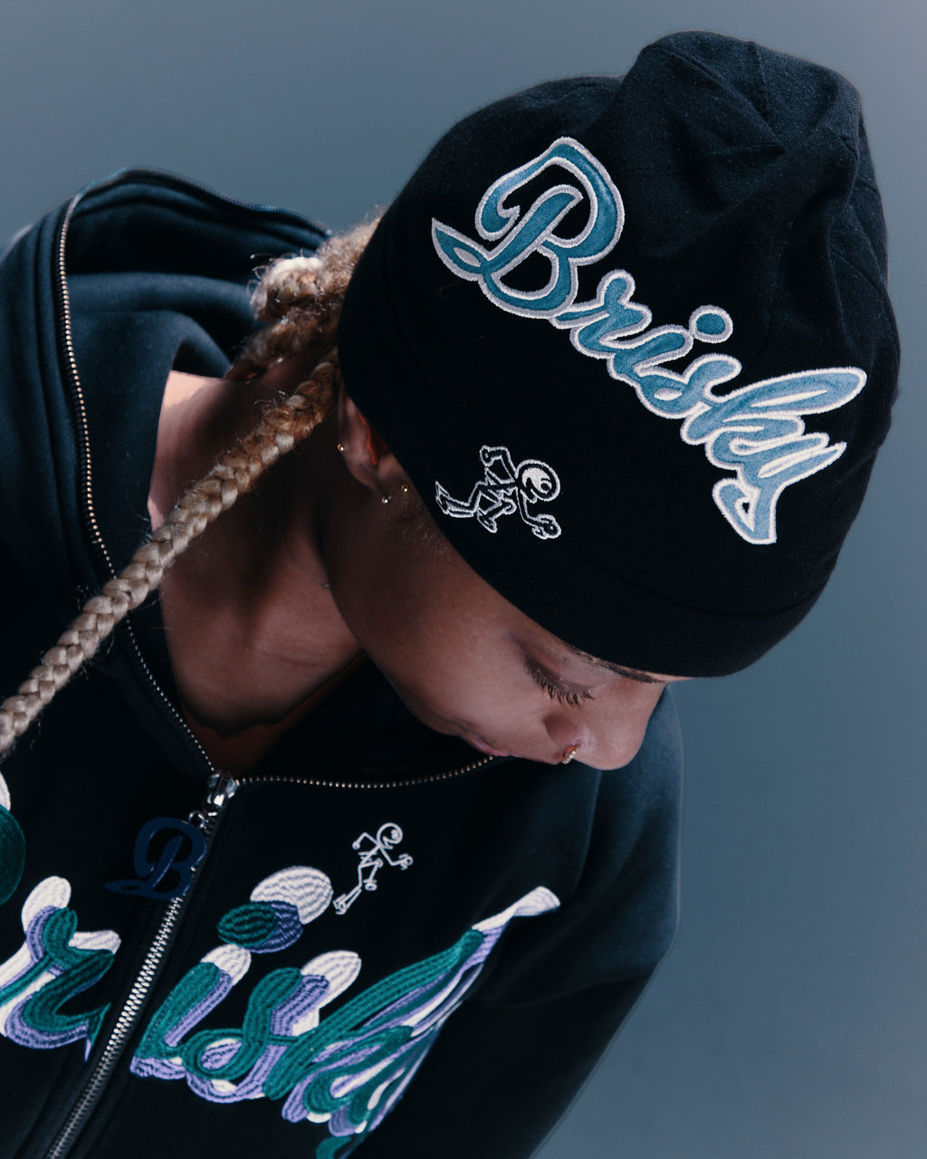 Brisky Denim Skull Cap