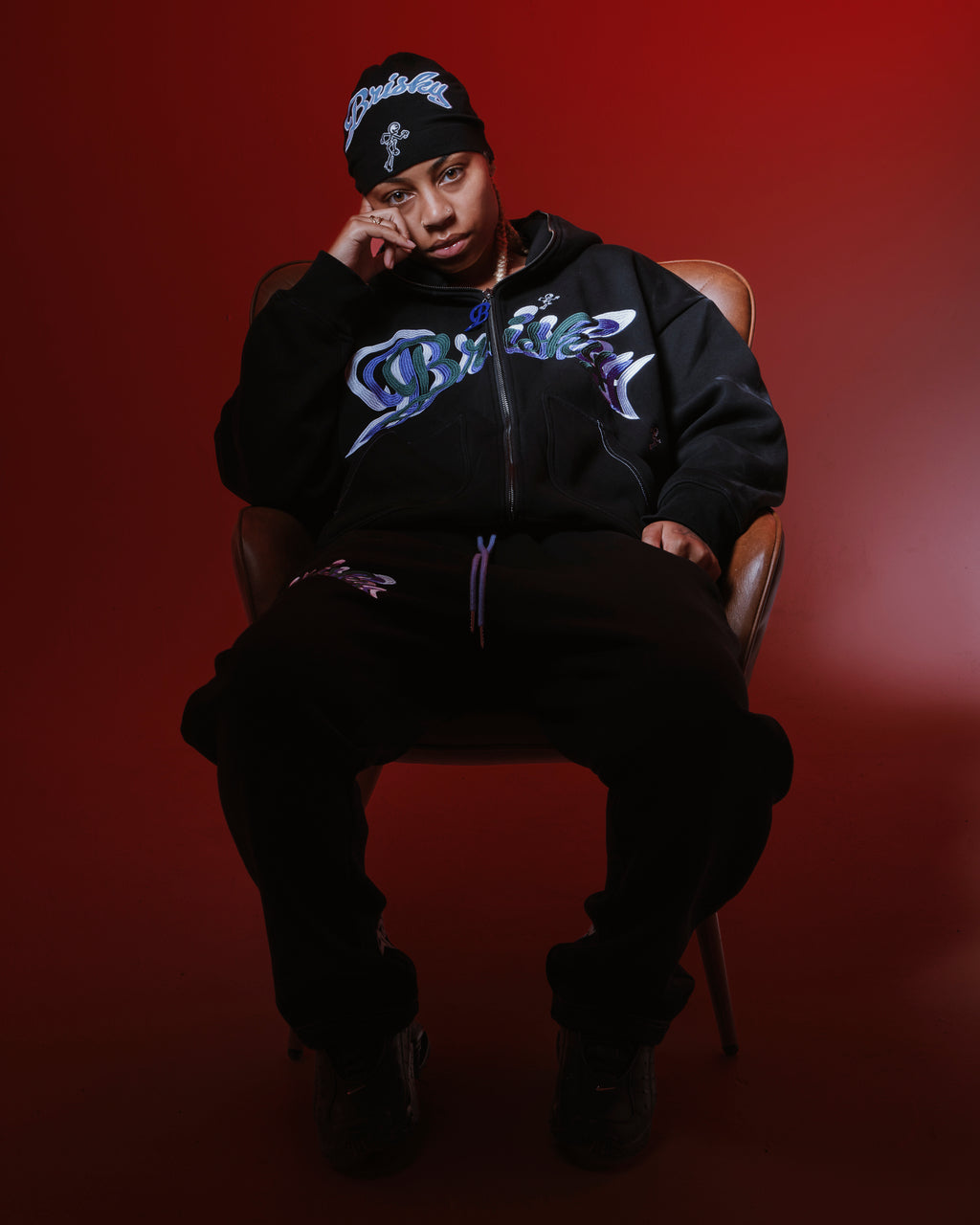 Brisky Denim Skull Cap